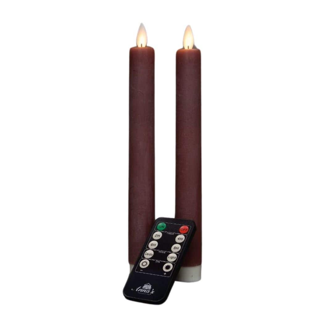 Dinerkaars LED Wax Roze 23 cm 2 stuks met afstandsbediening