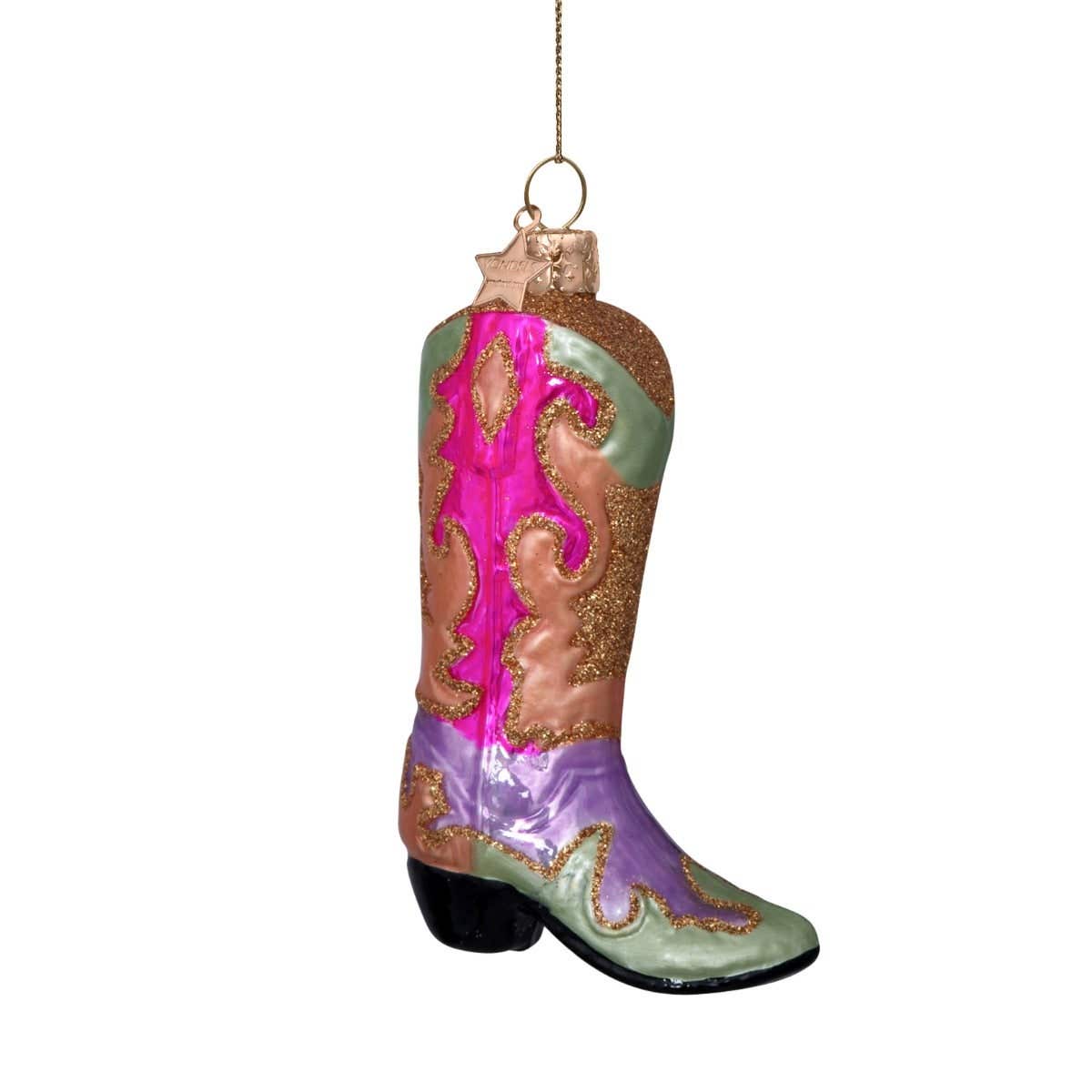 Vondels Kersthanger multicolor cowboylaars 12 cm