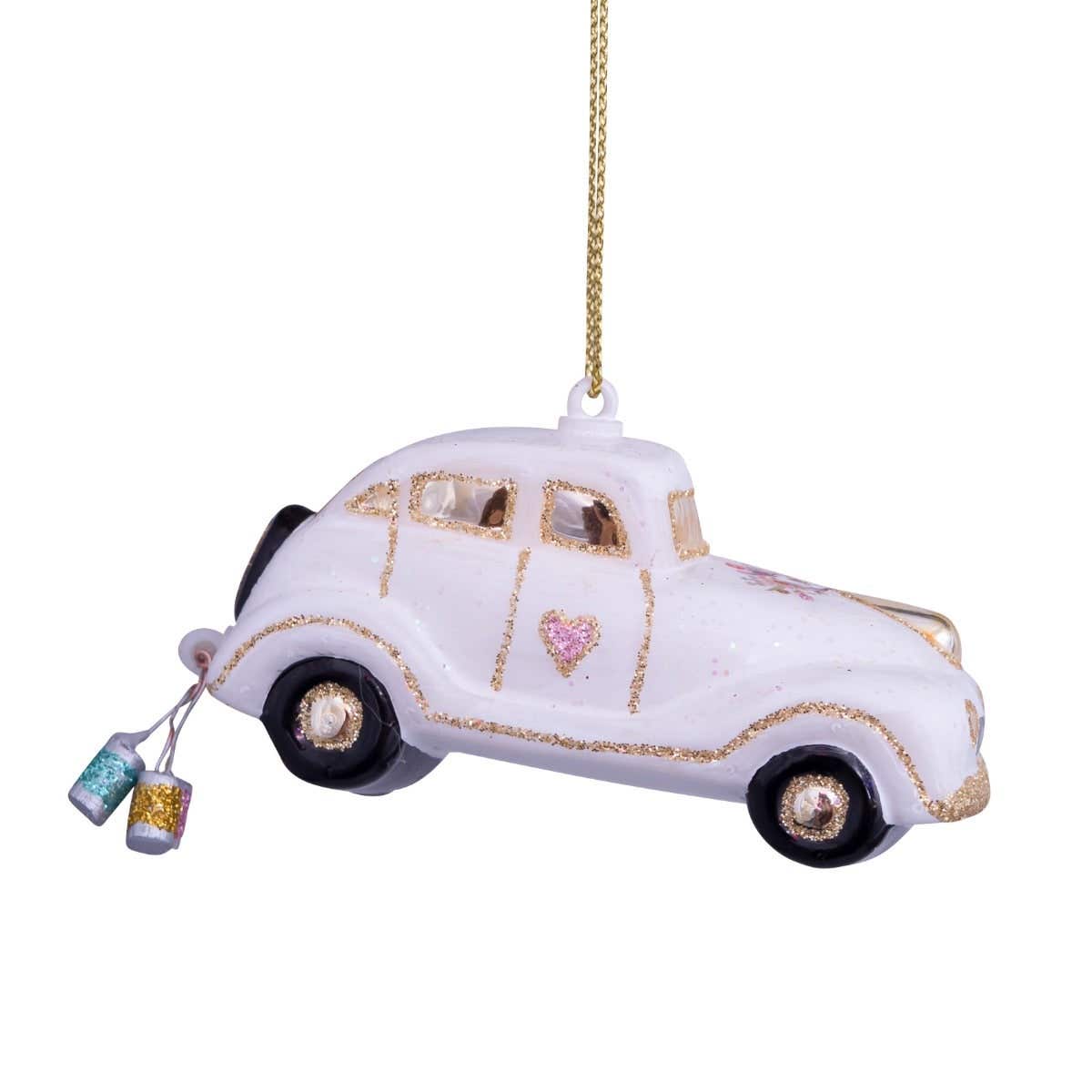 Vondels Kersthanger trouwauto just married