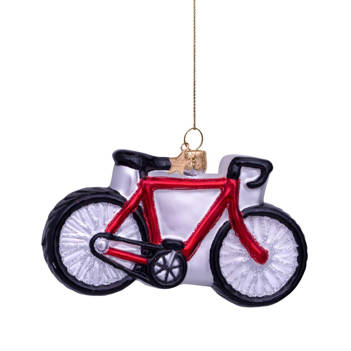 Vondels Kersthanger racefiets rood 7 cm