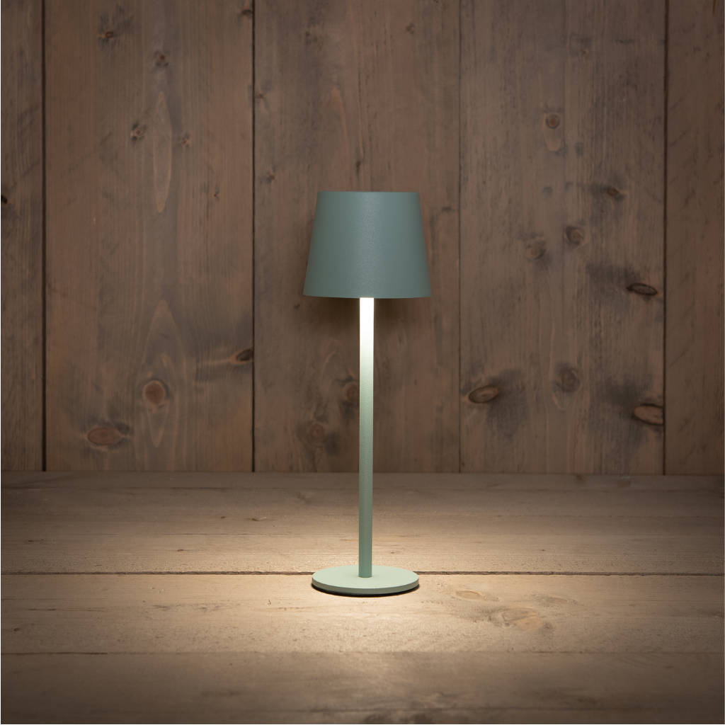 Draadloze Tafellamp Mat Jade Groen 9 x 27.5 LED Warm Wit Dimbaar
