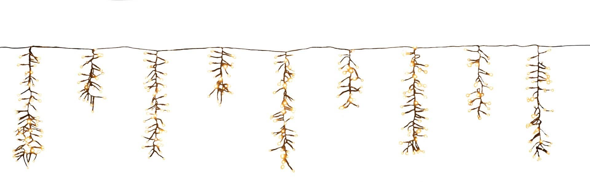 IJspegelverlichting cluster 528 lampjes 15 pegels 3.5 m klassiek warm