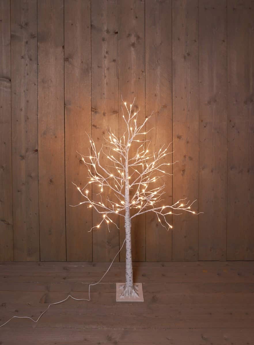 Anna's Collection berkenboom met verlichting warm wit 130 cm