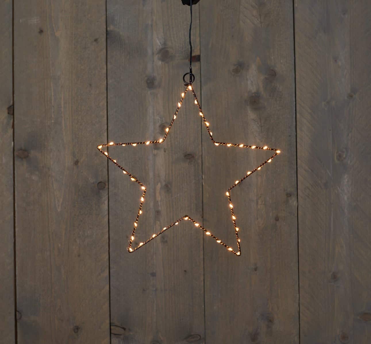 Ster verlicht 30 cm 50 lampjes koperdraad