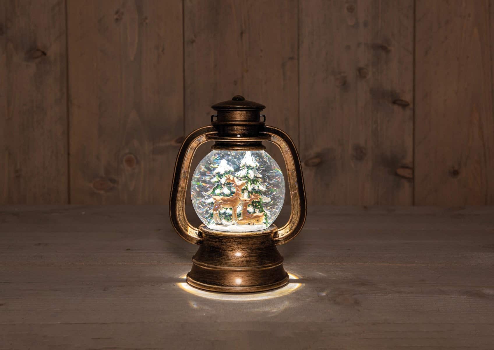 Anna's Collection kerstlamp rendier koper 13,5 x 20 cm