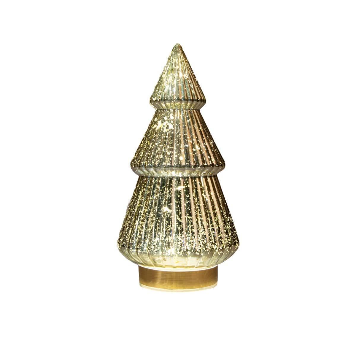 Anna's Collection kerstboompje glas metallic goud 28.5 x 15 cm