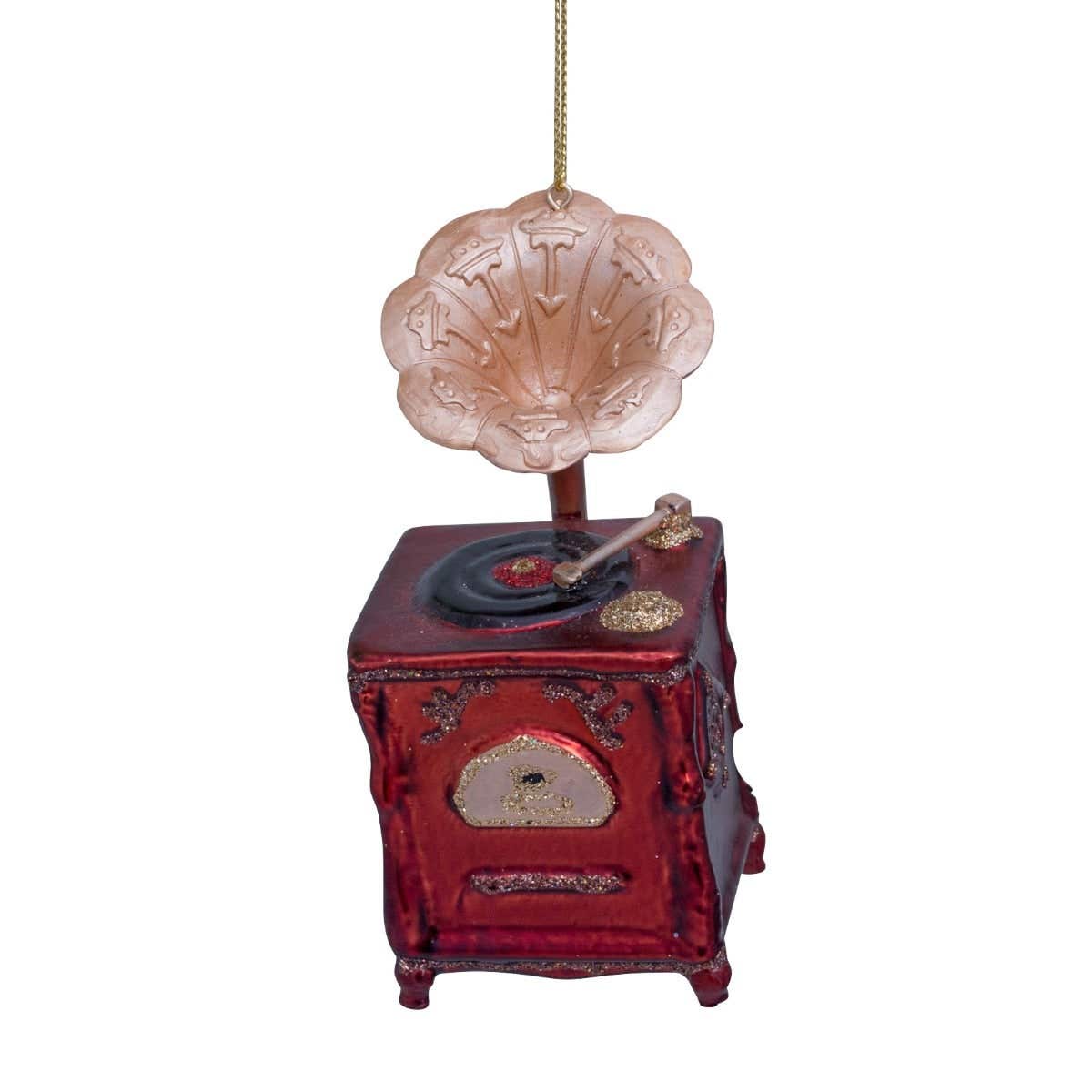 Vondels Kersthanger gramafoon vintage 12 cm