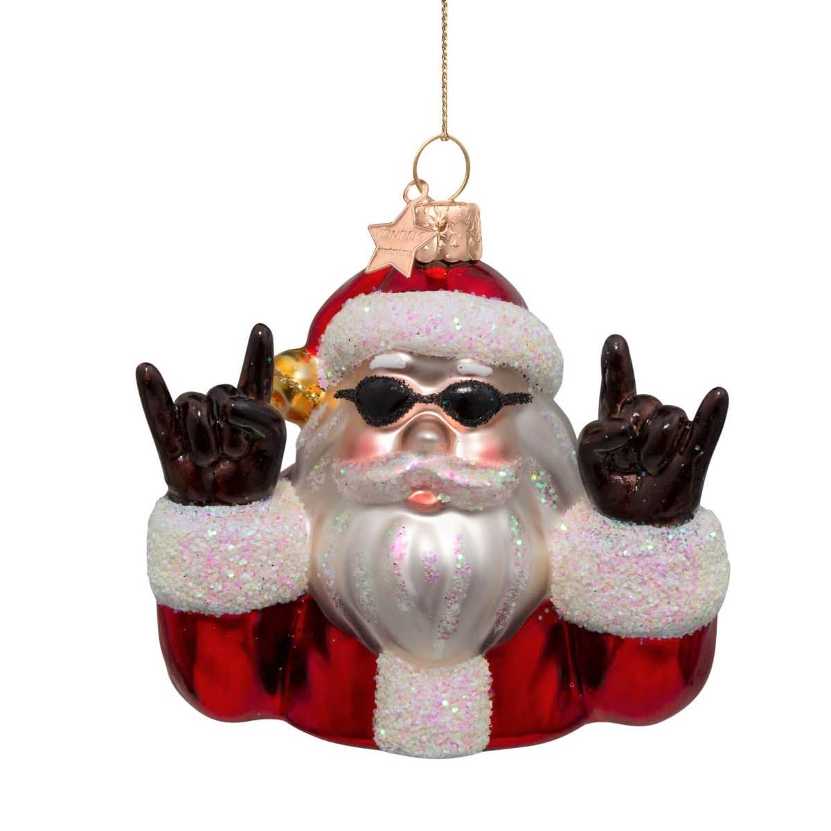 Vondels Kersthanger rockende kerstman 9 cm