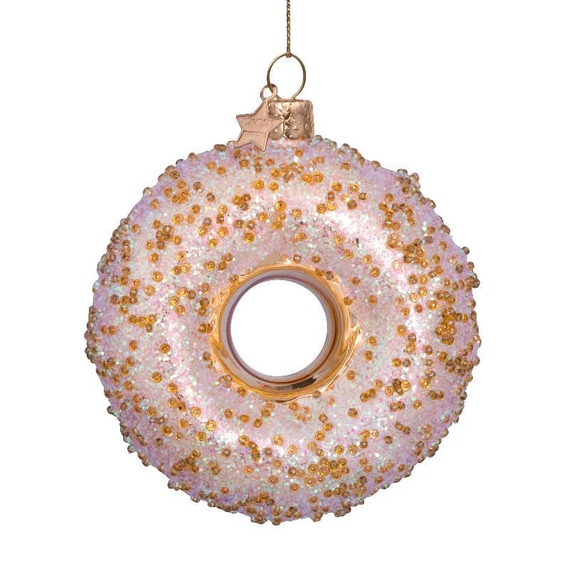 Vondels Kersthanger gouden donut 10 cm