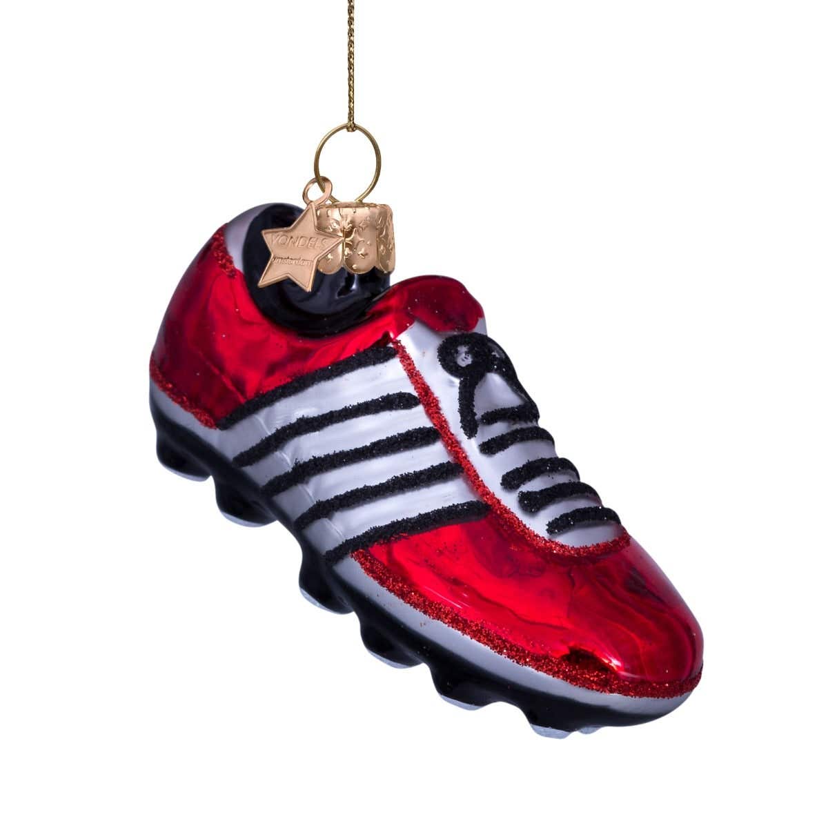 Vondels Kersthanger mat rode voetbalschoen 5 cm