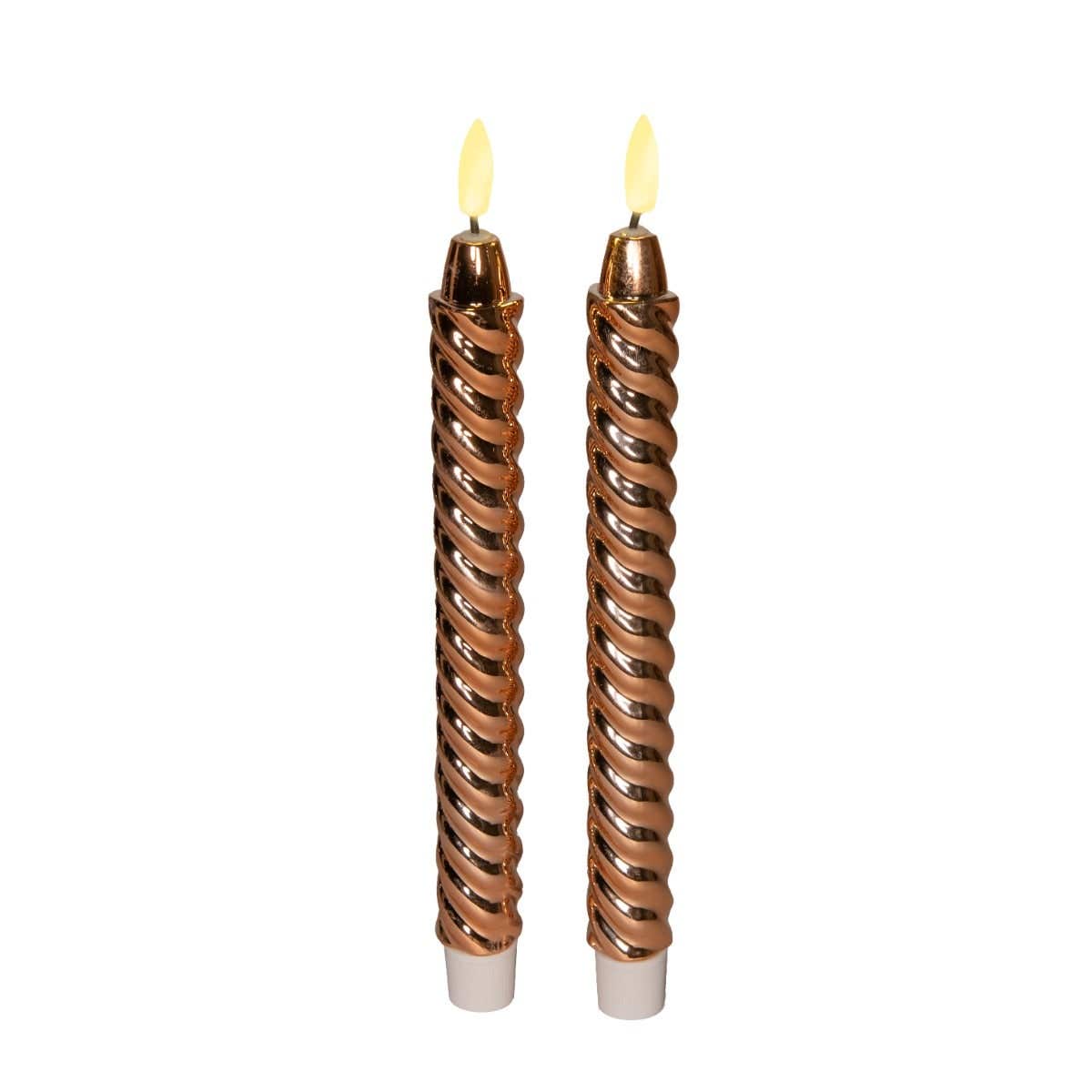 Dinerkaars Koper Swirl 3D vlam 2 stuks 25 cm