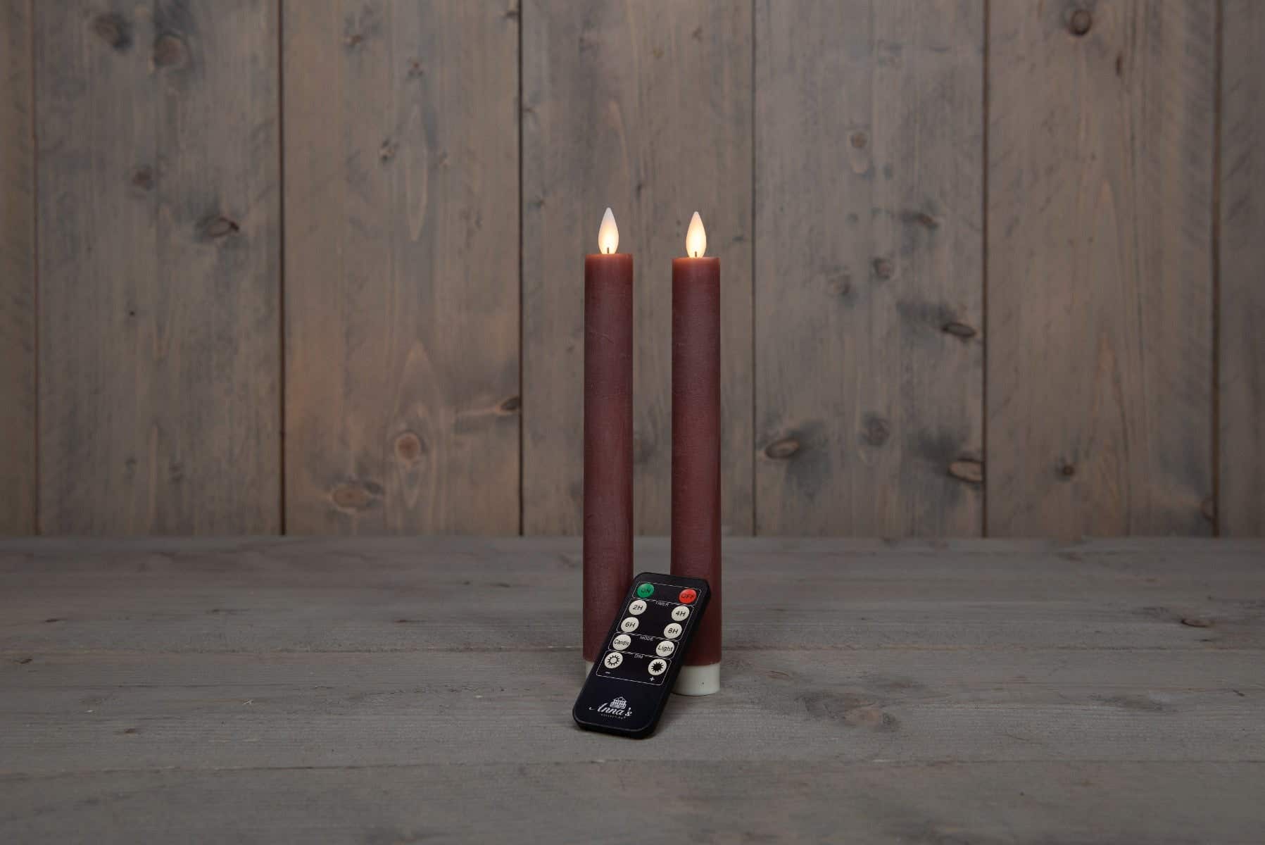 Dinerkaars LED Wax Roze 23 cm 2 stuks