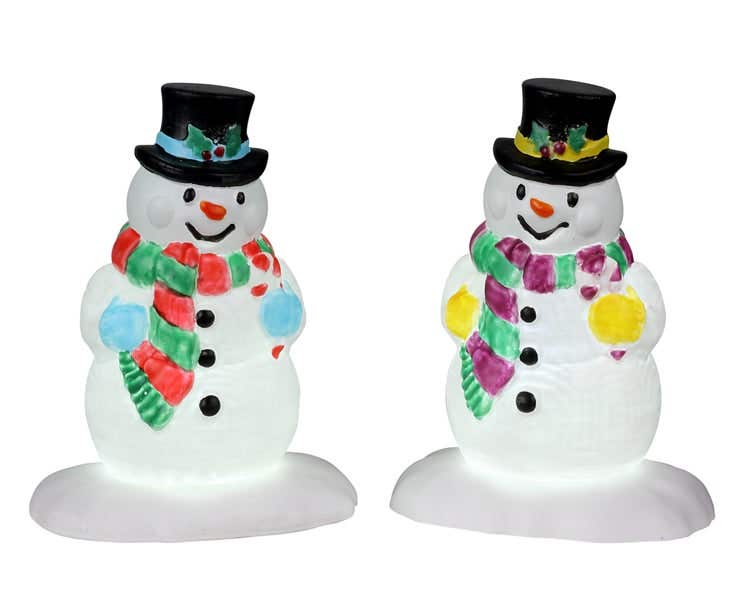 Lemax Holly Hat Snowman set van 2