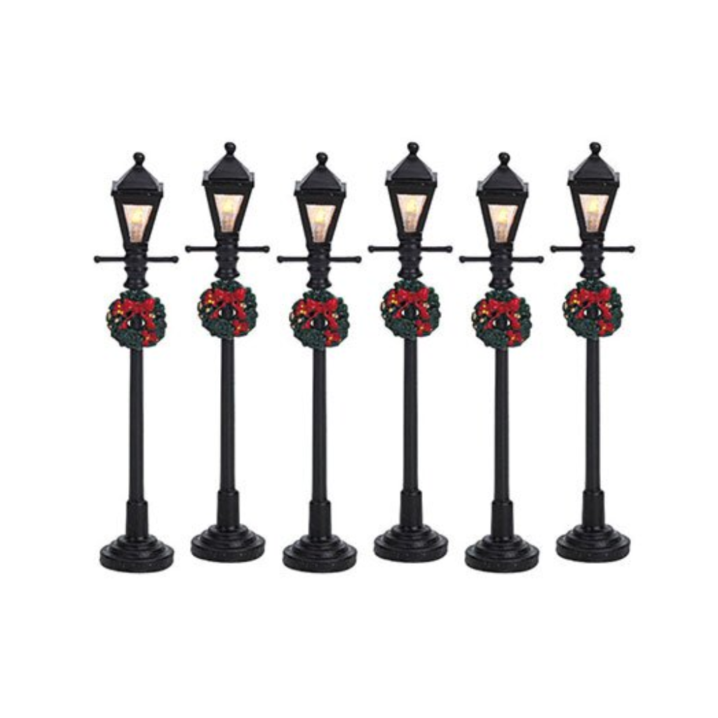 Lemax Gas lantern street lamp 6 stuks 4.5v