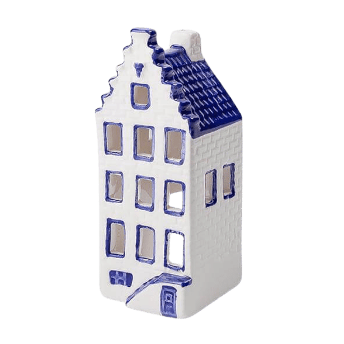 Heinen Delfts Blauw Waxinelichthouder Huisje