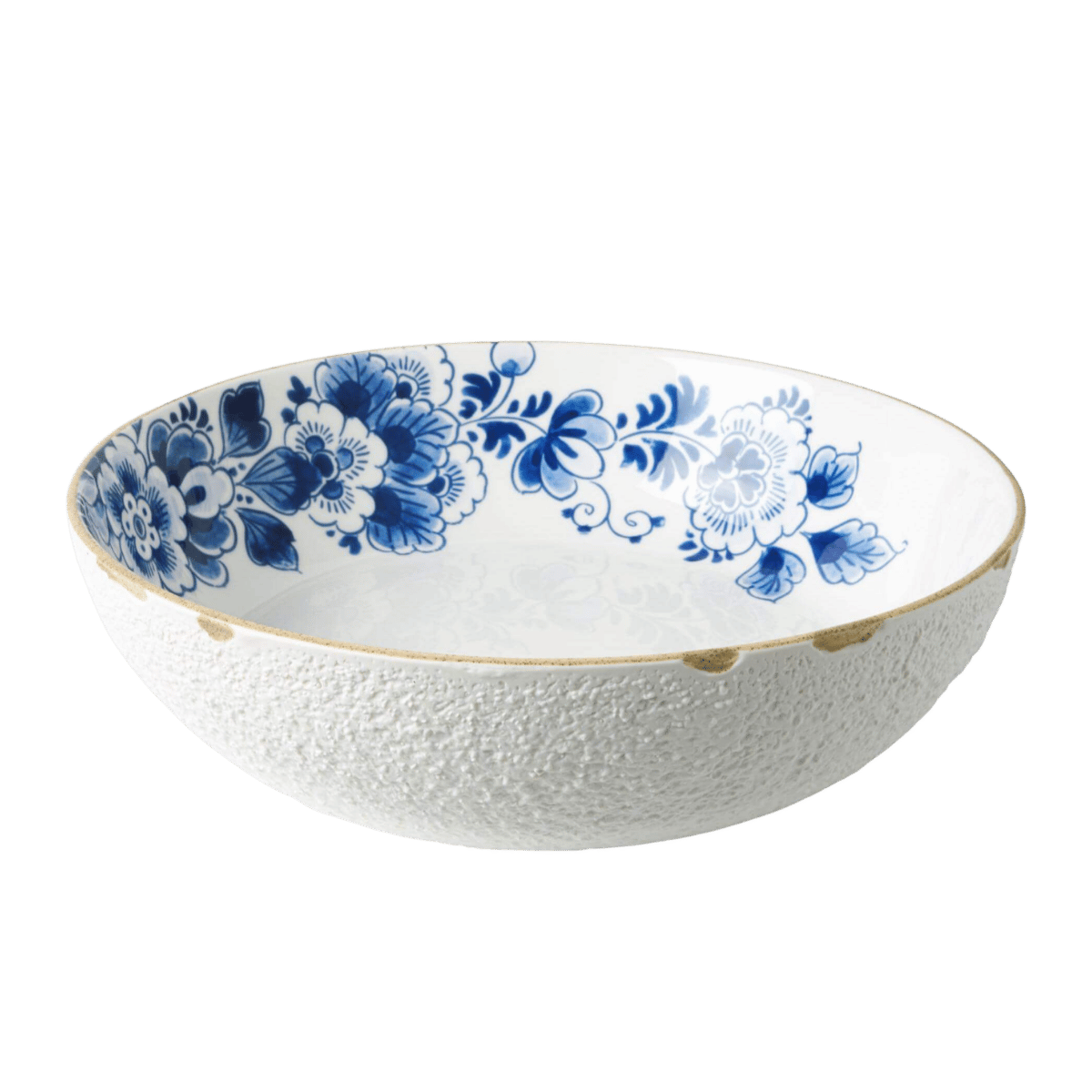 Heinen Delfts Blauw Bloesem Saladeschaal