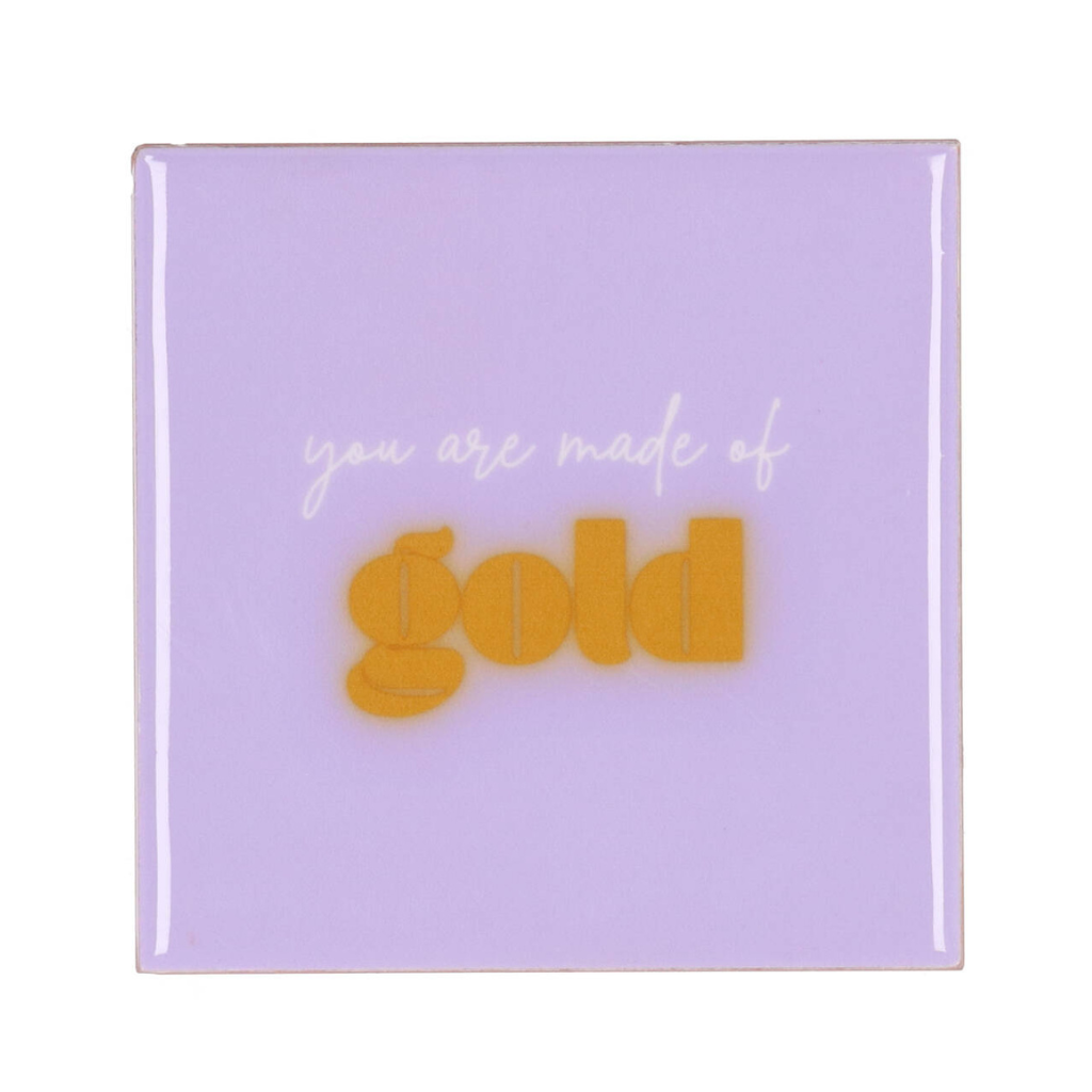 Tegel made of gold Paars 10 x 10 cm