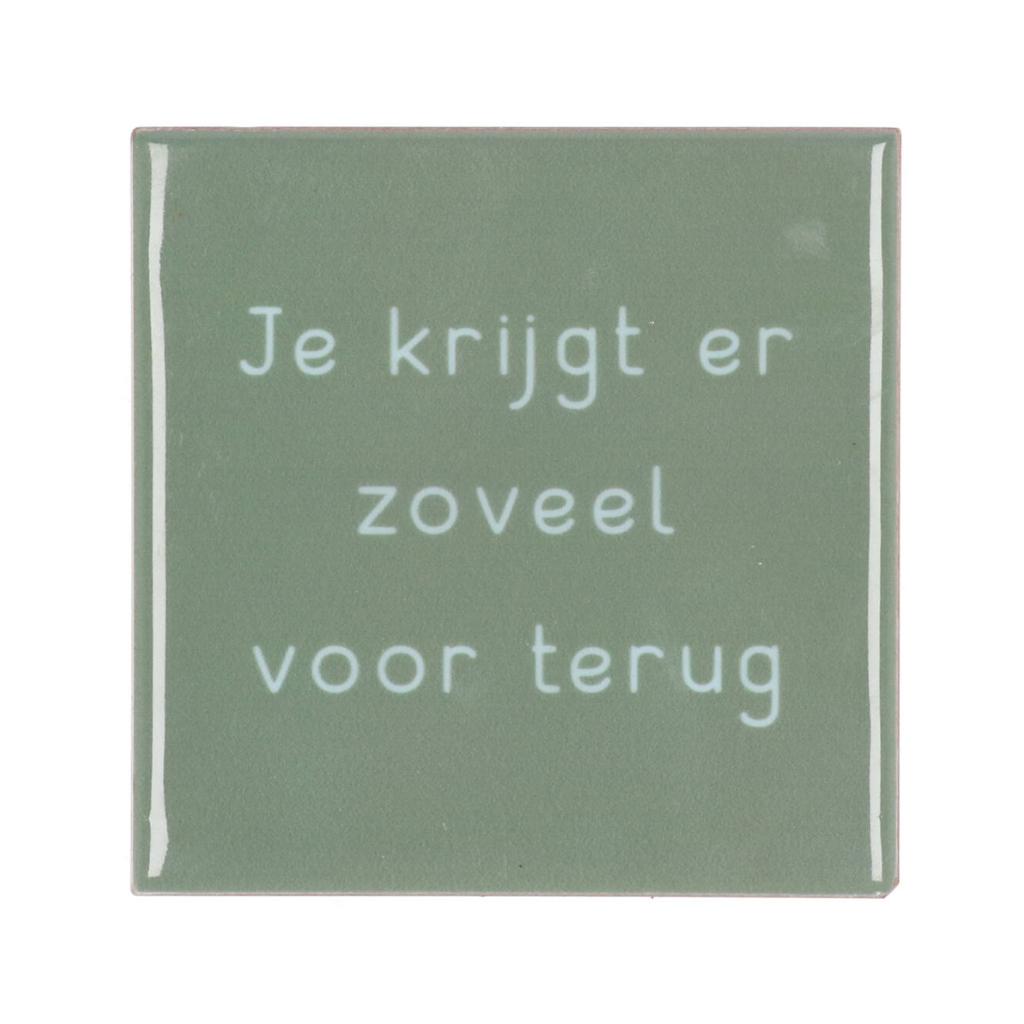 Tegel Je krijgt er zoveel voor terug Taupe 10 x 10 cm