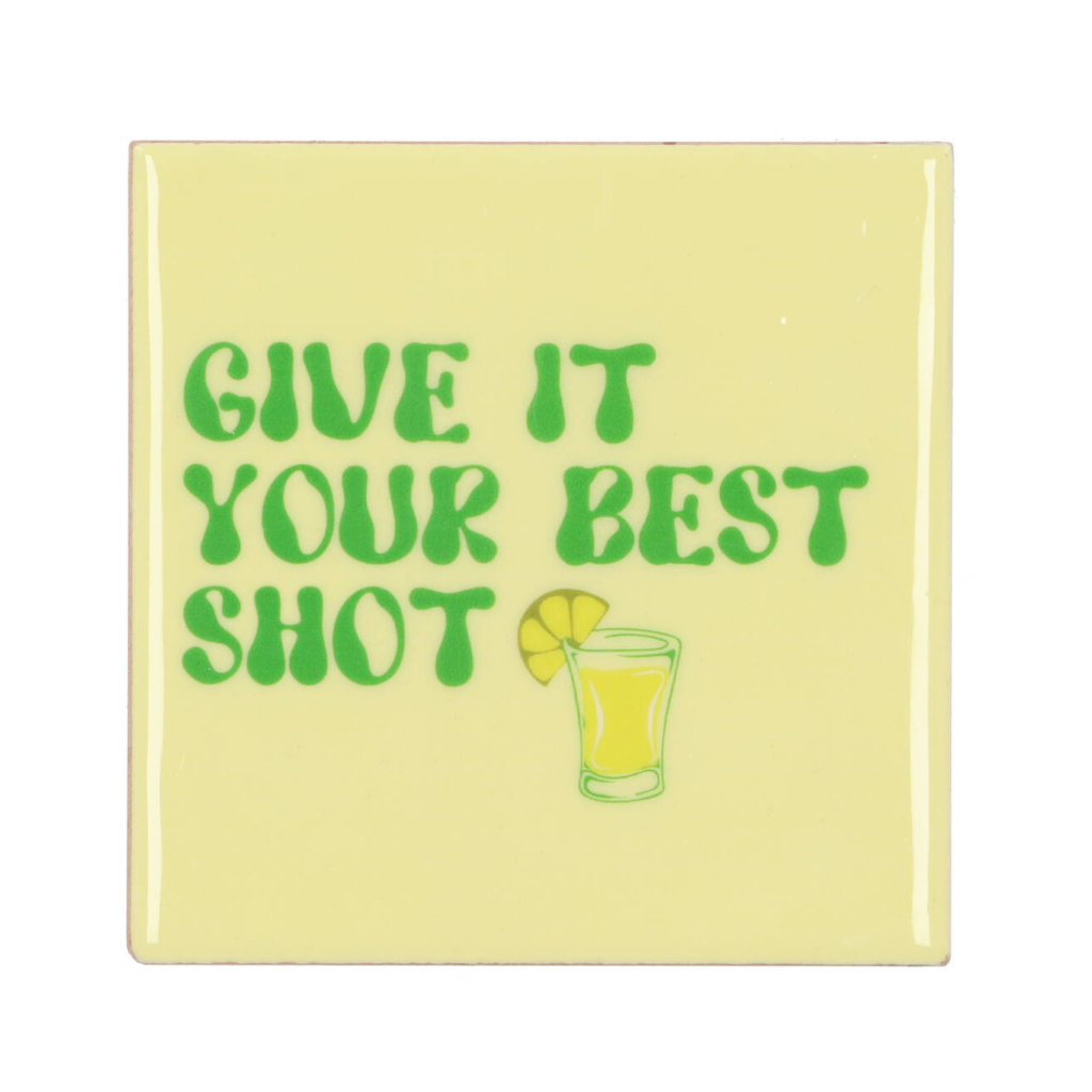 Tegel Give It Your Best Shot Geel 10 x 10 cm