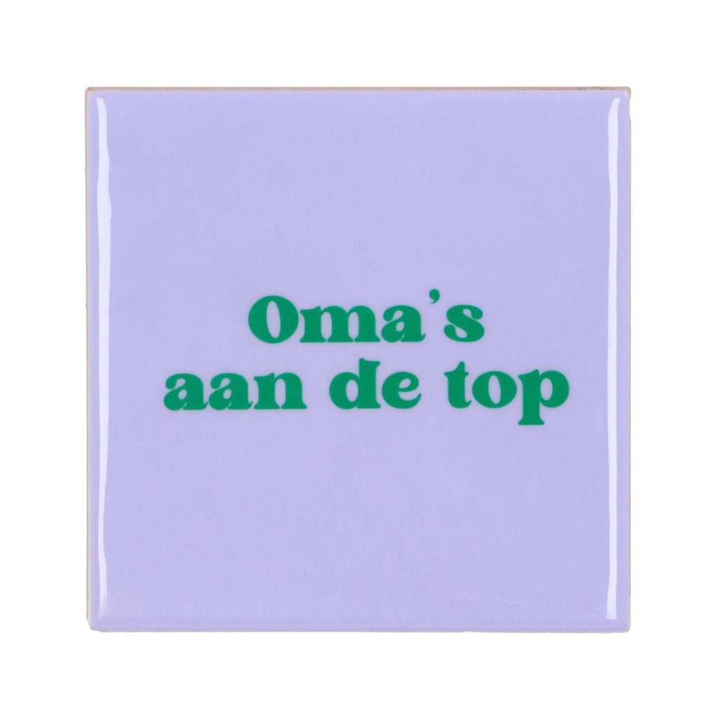 Tegel Omas Aan De Top Paars 10 x 10 cm