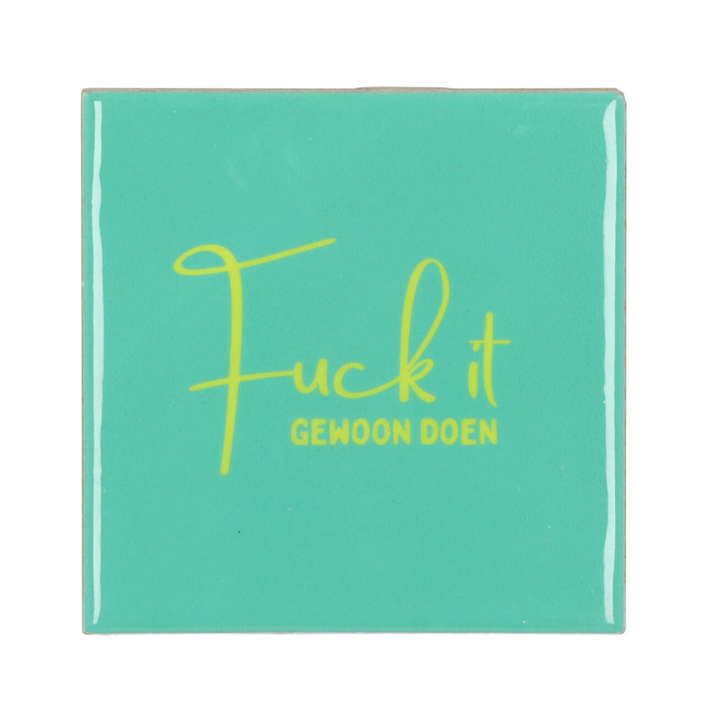 Tegel Fuck It Groen 10 x 10 cm