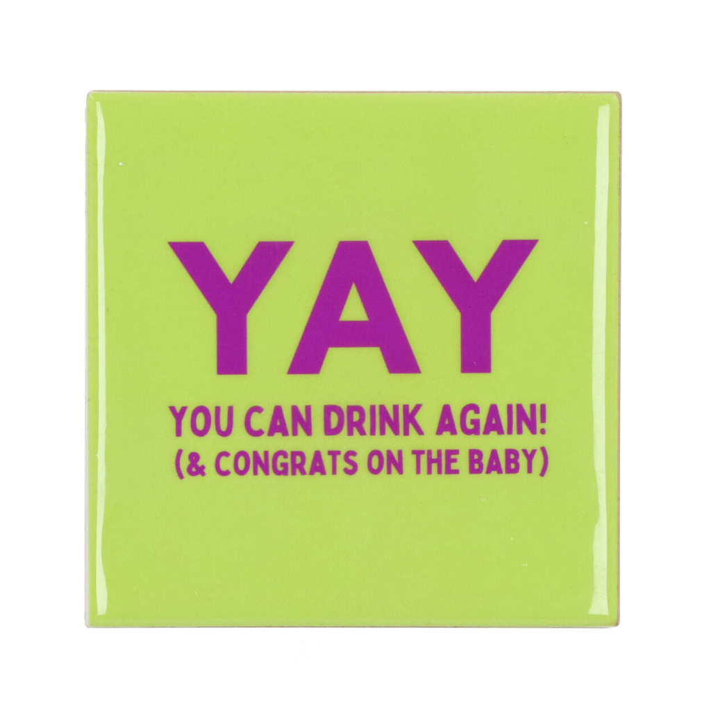 Tegel Yay You Can Drink Again Groen 10 x 10 cm
