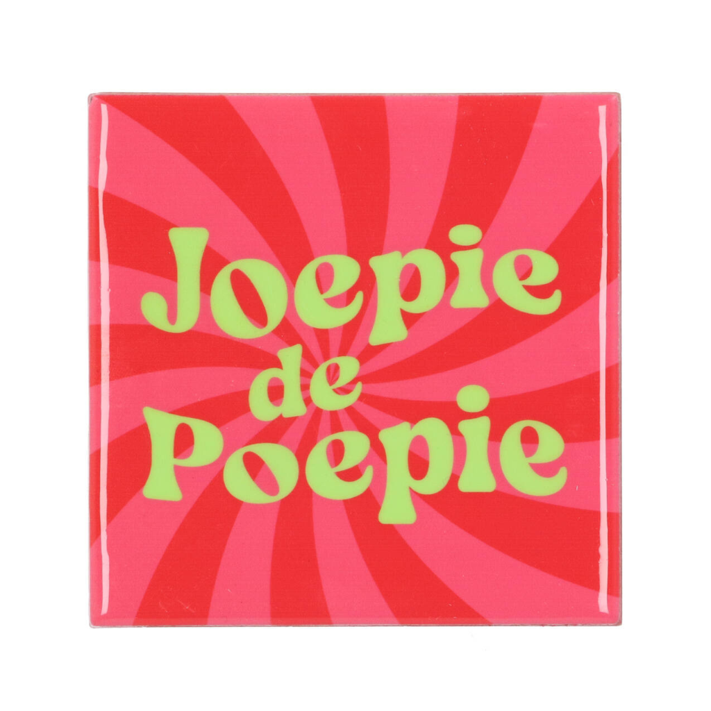 Tegel Joepie De Poepie Roze 10 x 10 cm