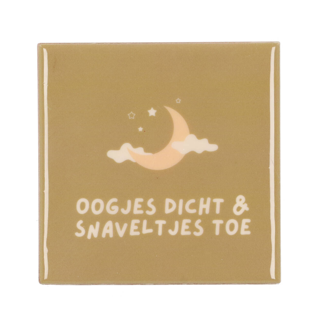 Tegel Oogjes Dicht Snaveltjes Toe Bruin 10 x 10 cm