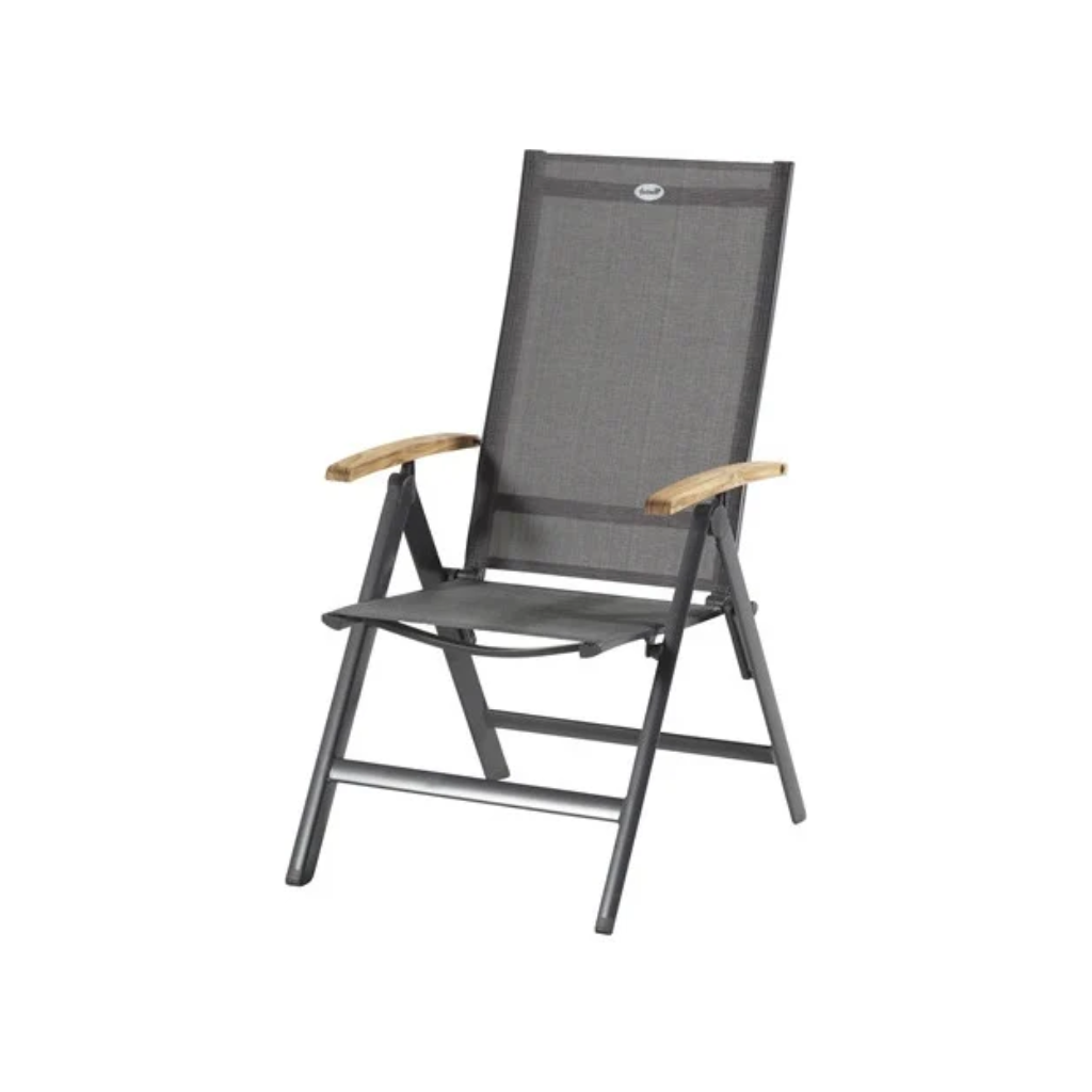 Hartman Verstelbare Tuinstoel Aruba Antraciet Teak 73 x 62.5 x 113 cm