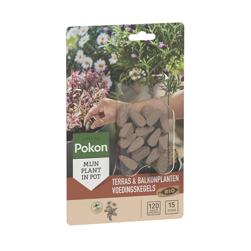 Pokon Bio Terras & Balkon planten voedingskegels 15 stuks