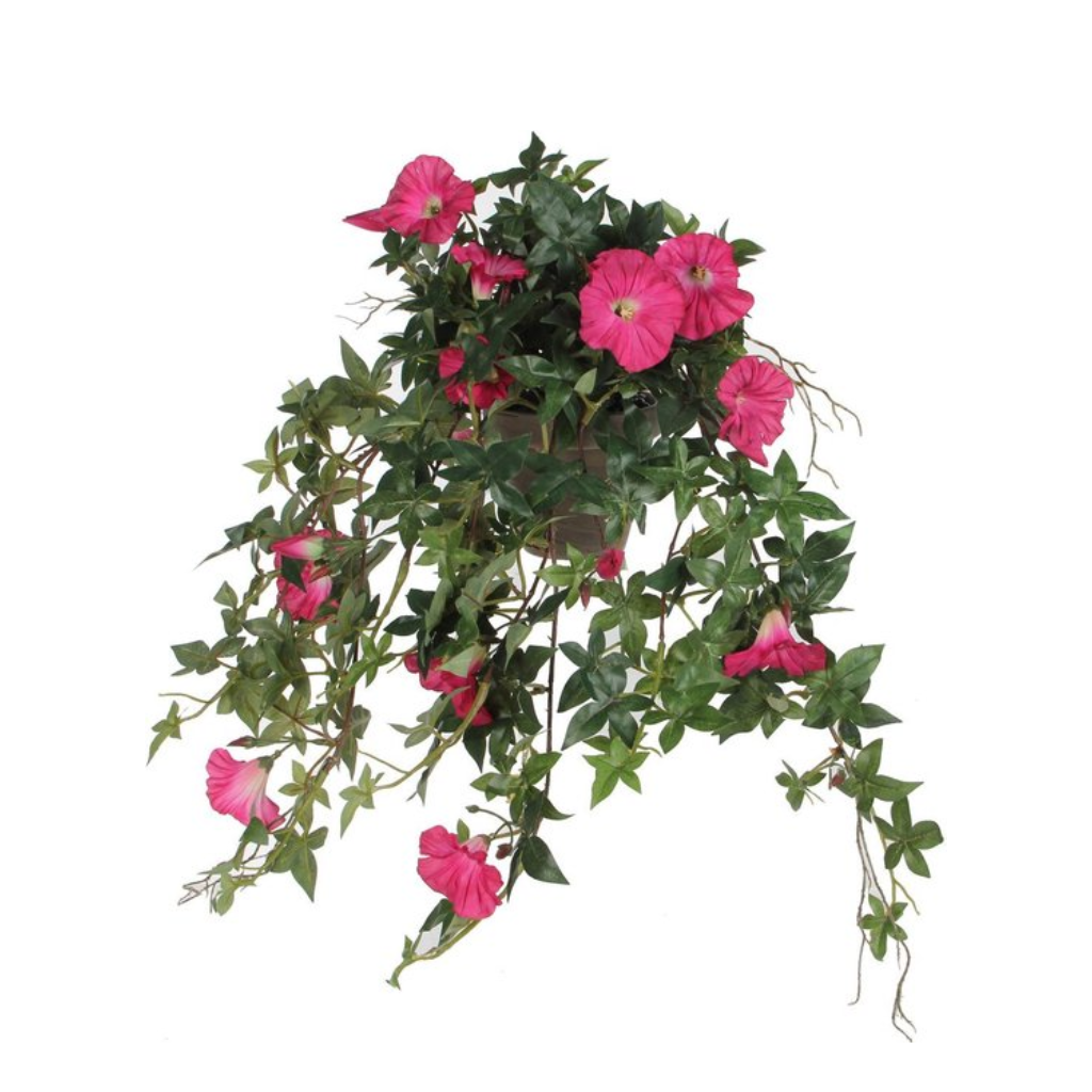 Mica Decorations kunstplant Petunia donkerroze in pot 50 cm