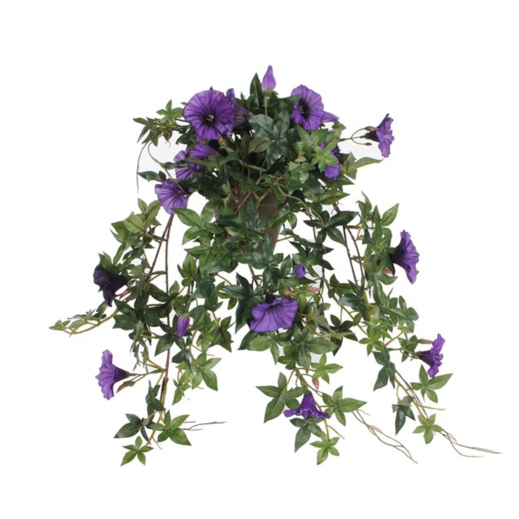 Mica Decorations kunstplant Petunia donkerpaars in pot 50 cm