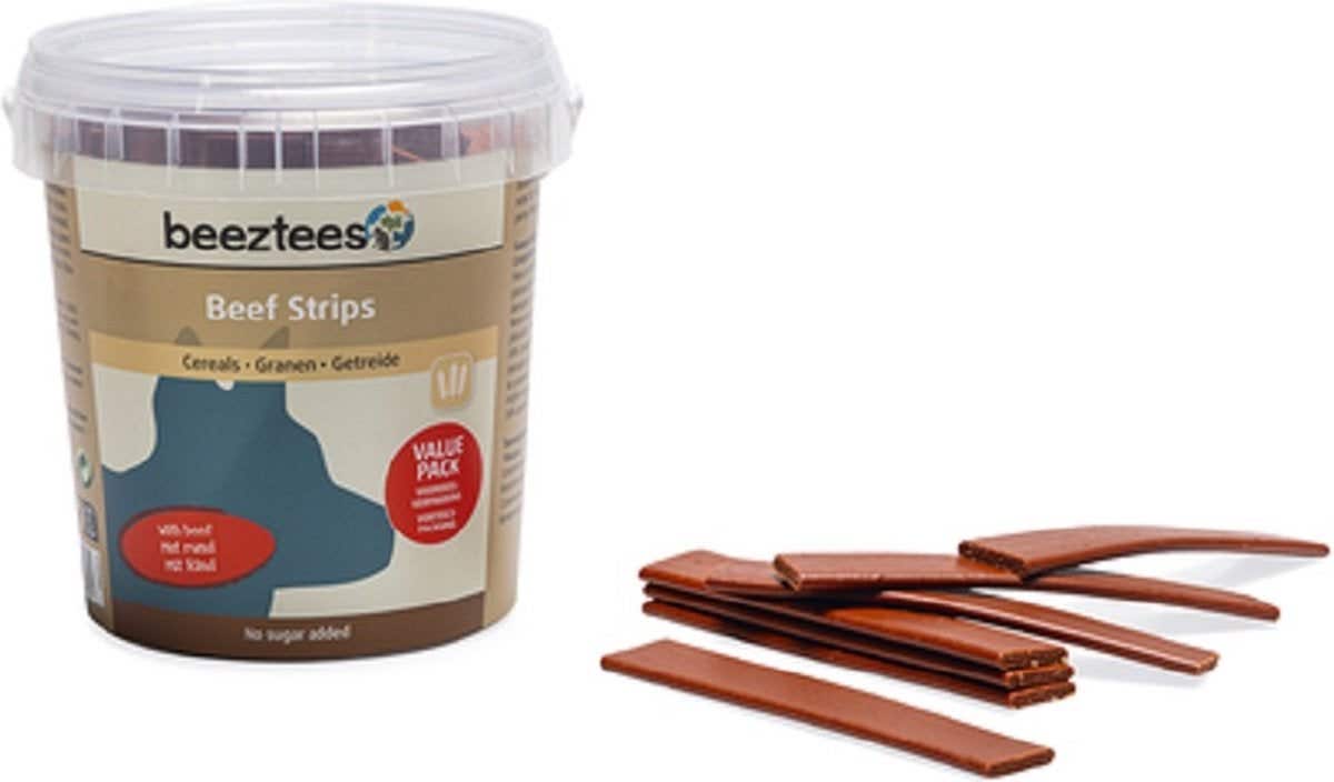 Beeztees Beef Strips Voordeelemmer 500 gram