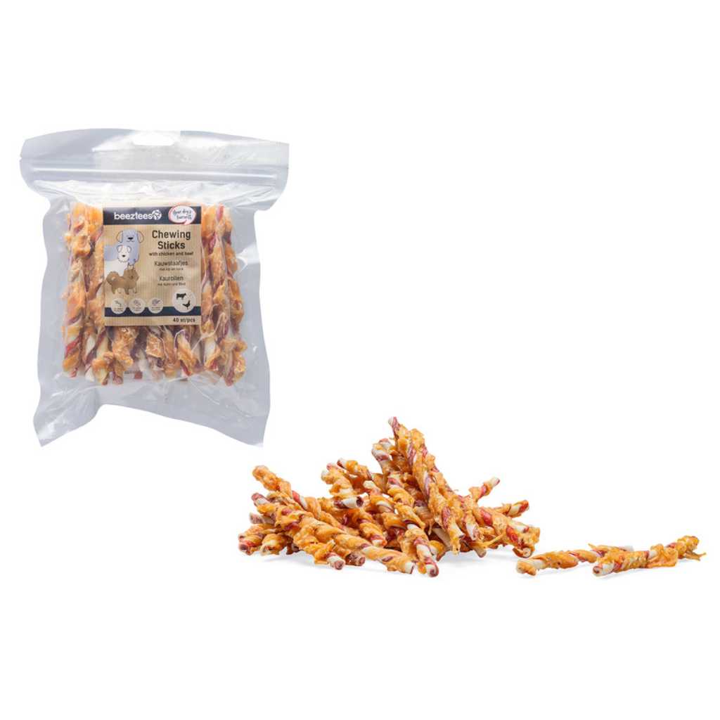 Beeztees kauwsticks kip en rund 40 stuks 12.5 cm