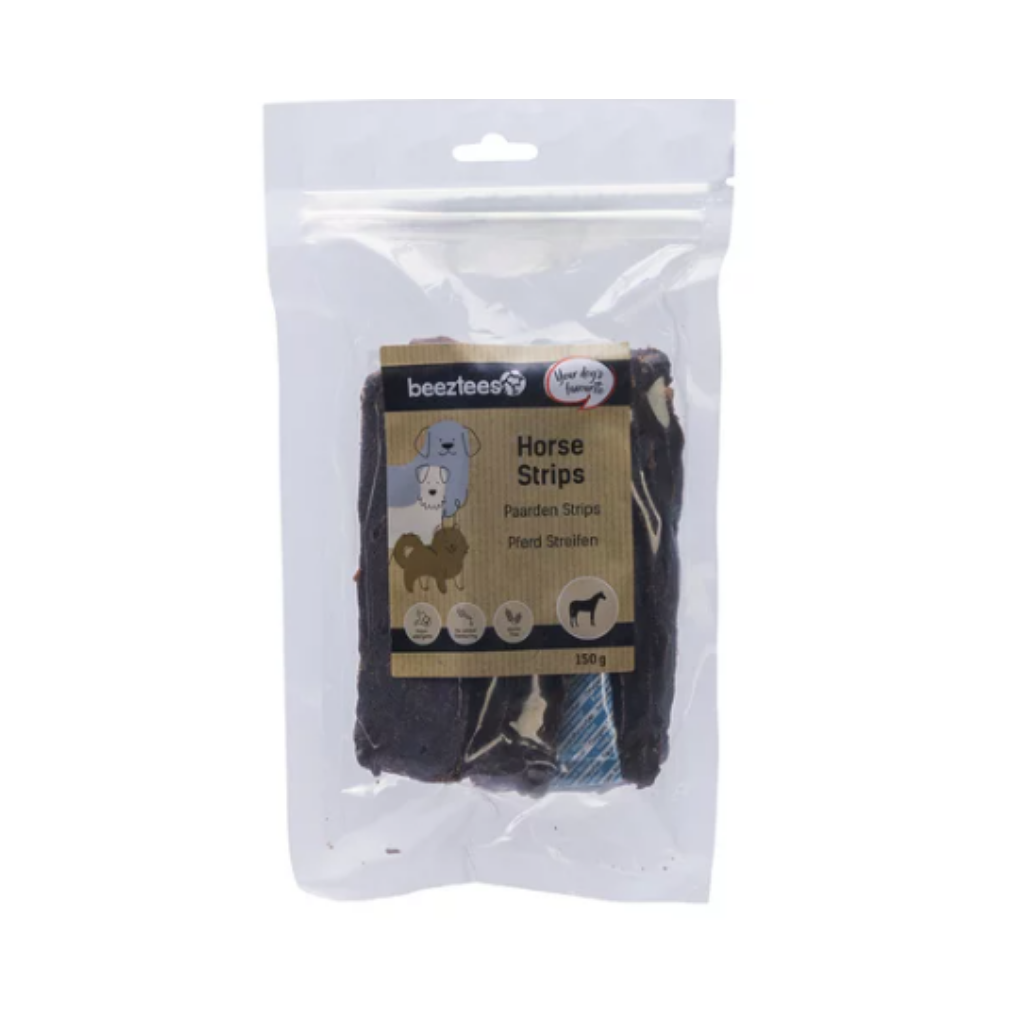 Beeztees hondensnack paarden strips 150g