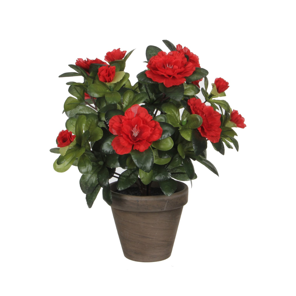 Mica Decorations kunstplant Azalea rood in pot 20 x 27 cm