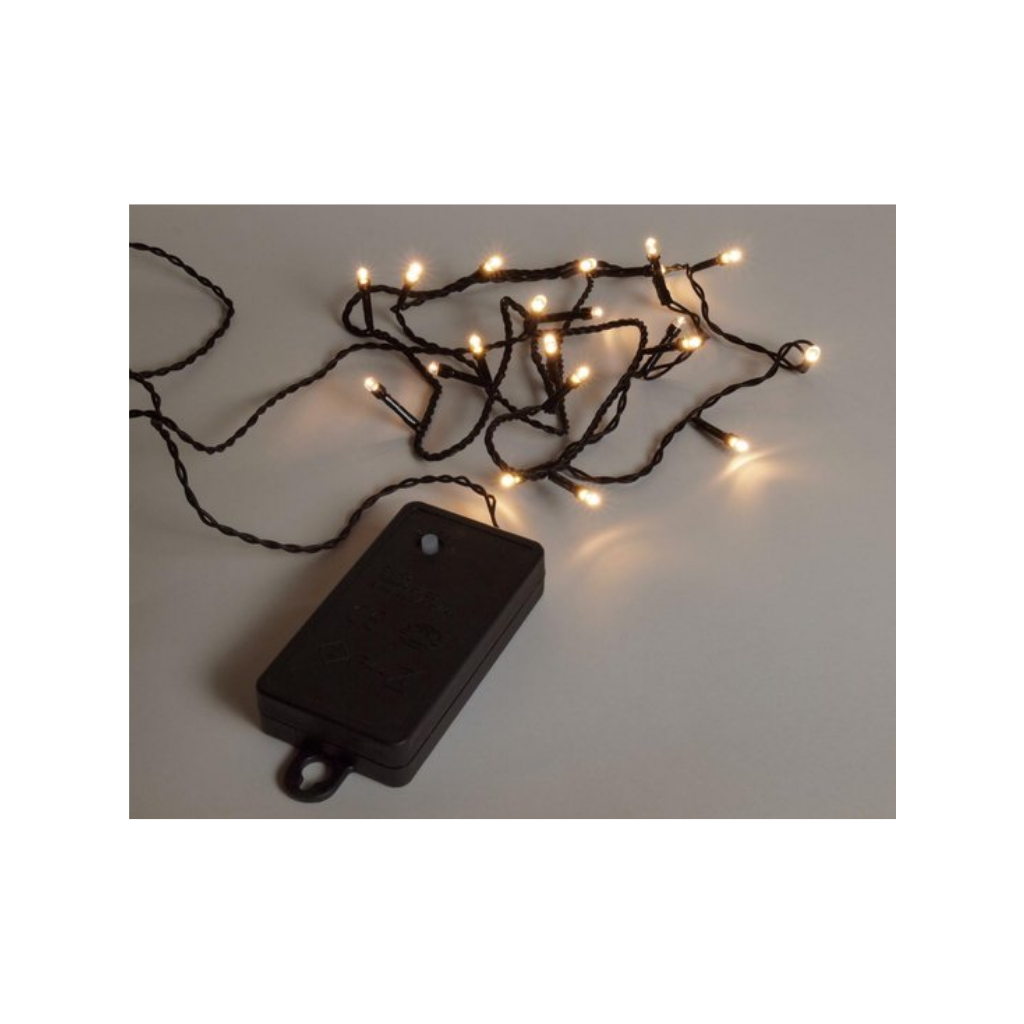 Batterijverlichting LED Warm Wit 1.5m 20 lichtjes 50 cm aanloopsnoer en timer