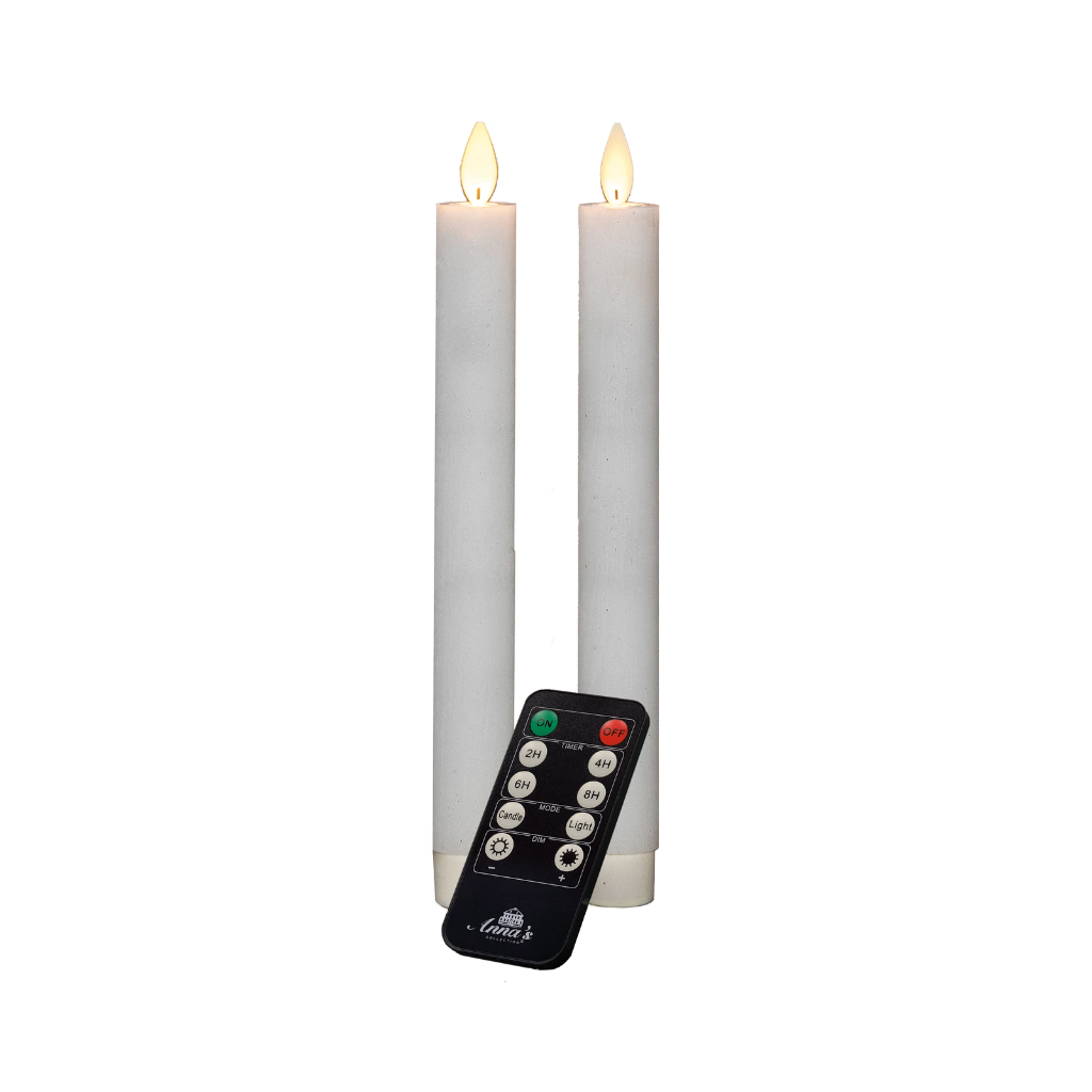 Dinerkaars LED Wit Rustiek Wax 23 cm (2 stuks)