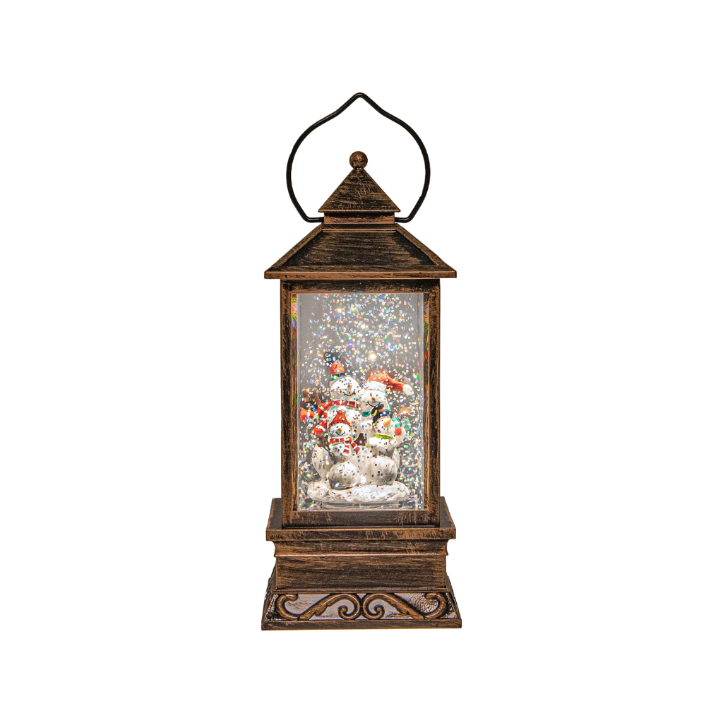 Kerstlamp Sneeuwpop Koper 9.5 x 21.5 cm