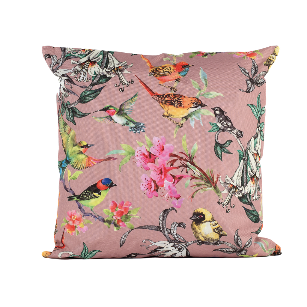 Anna's Collection sierkussen Bloemen oud roze 45 x 45 cm