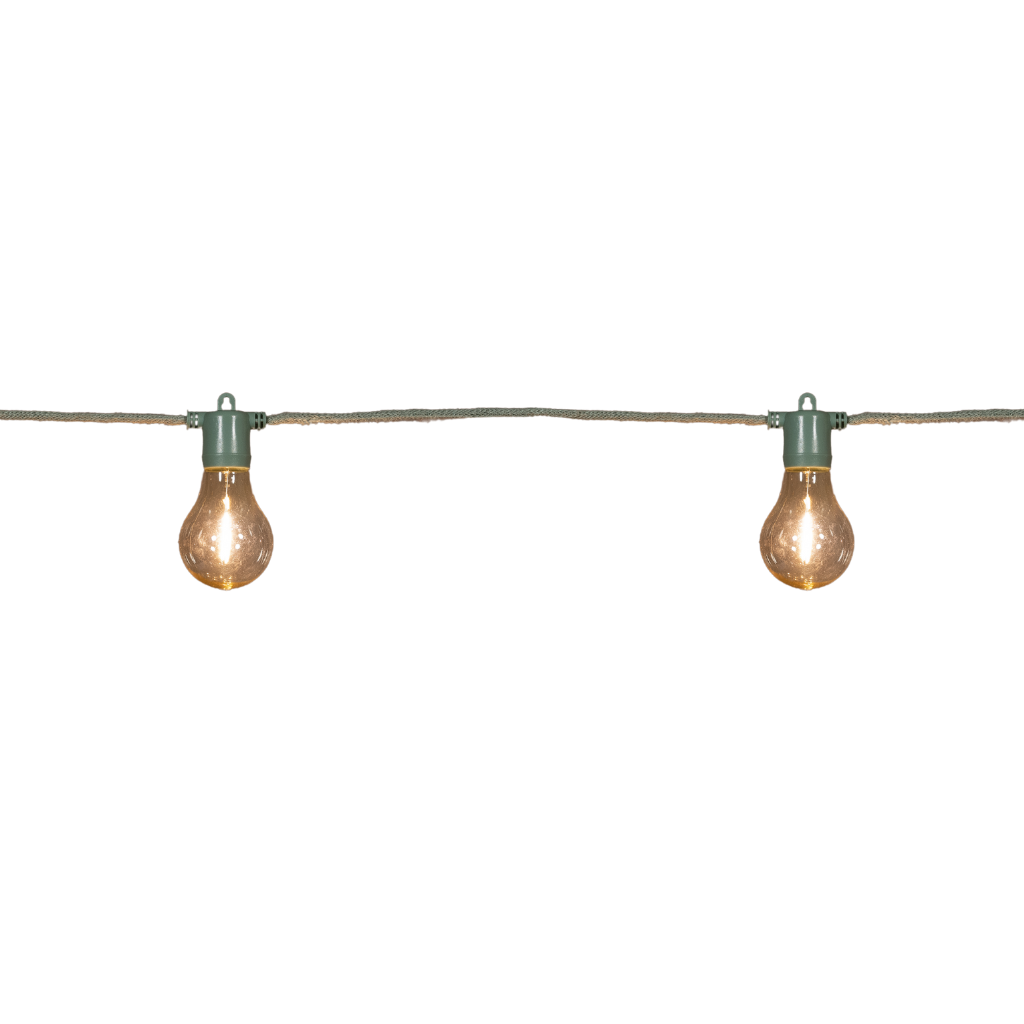 Anna's Collection feestverlichting olijf groen 10 lampjes klassiek warm 10 m