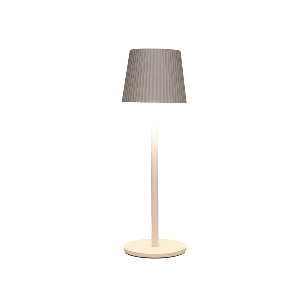 Draadloze Tafellamp ribbel mat wit LED dimbaar 27.5 x 9 cm