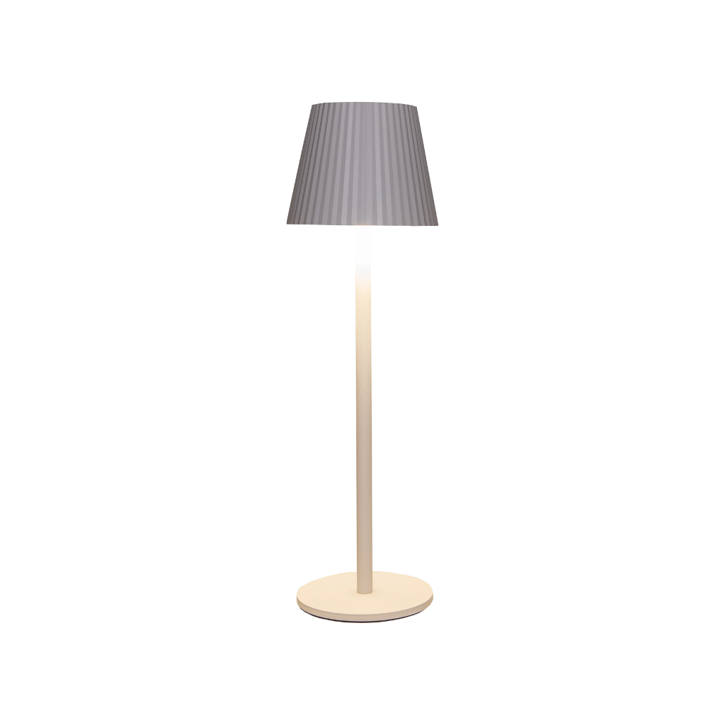 Draadloze Tafellamp ribbel mat wit LED dimbaar 36.5 x 11 cm