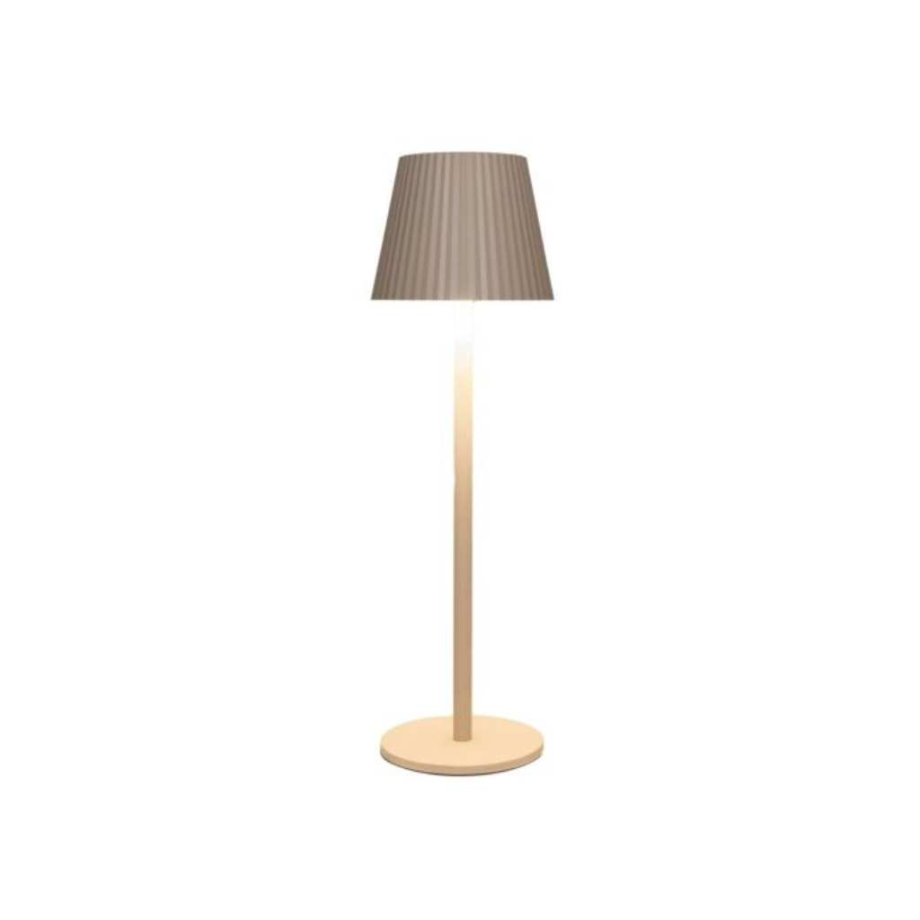 Draadloze Tafellamp ribbel mat zand LED dimbaar 36.5 x 11 cm