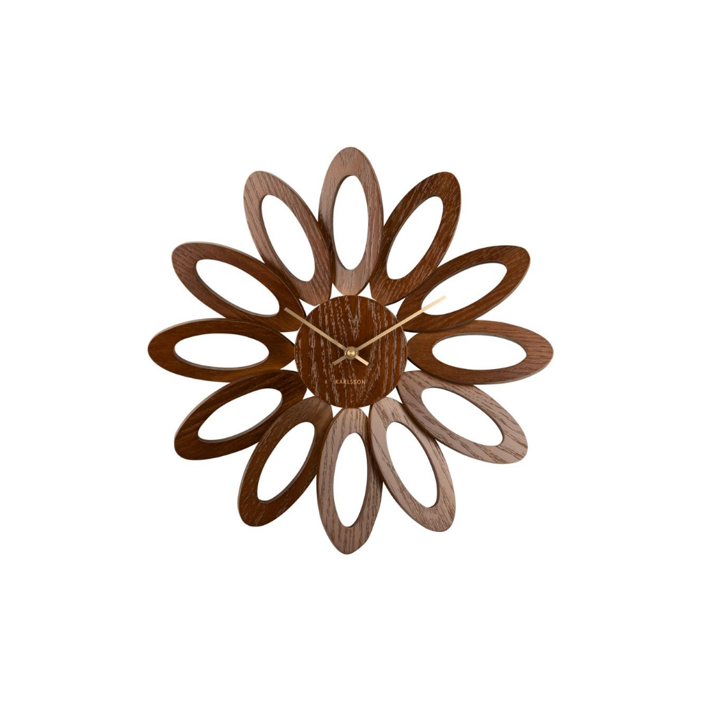 Karlsson Wandklok Fiore Houtfineer Bruin