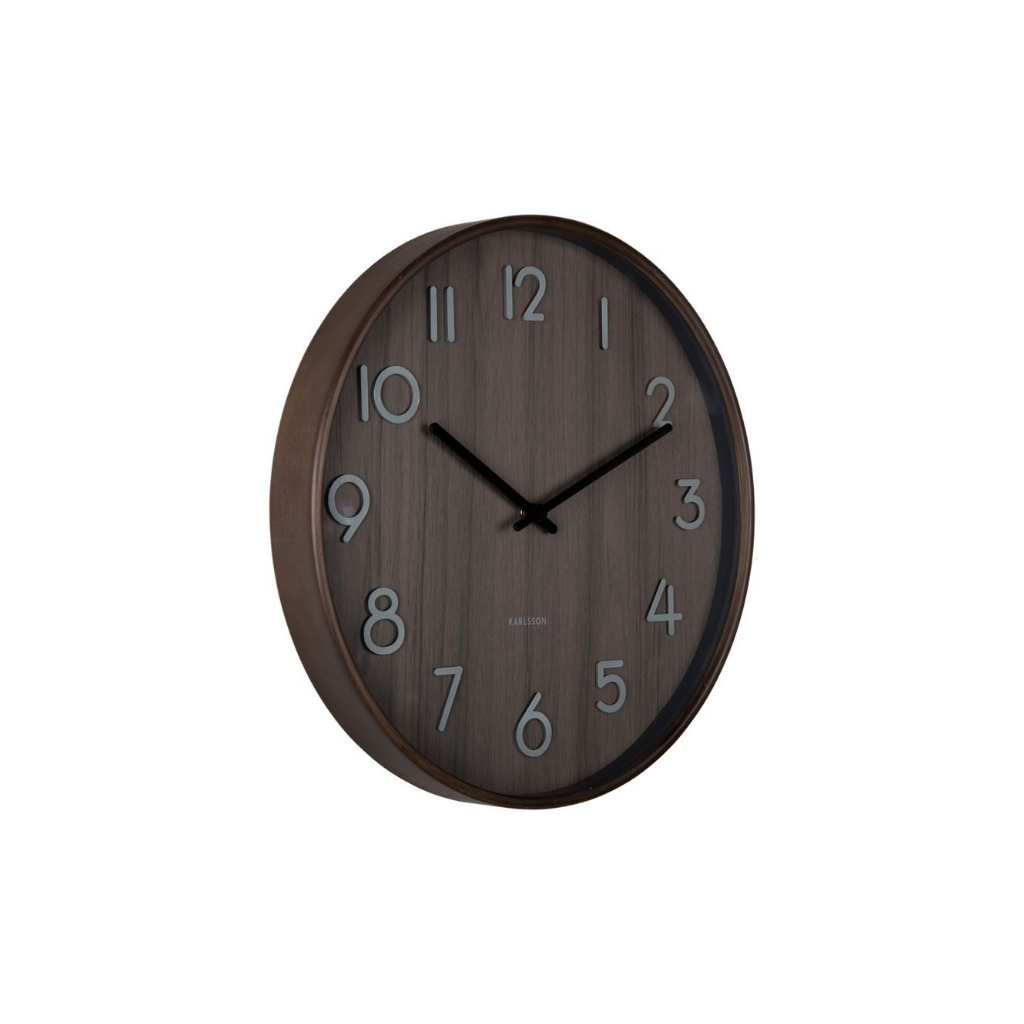 Karlsson Wandklok Pure Walnoot Bruin Medium 40 x 4.5 cm