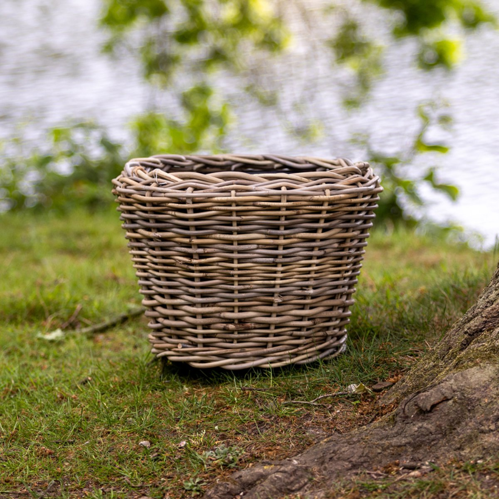 Van der Leeden Drypot Rotan Grijs 43x33