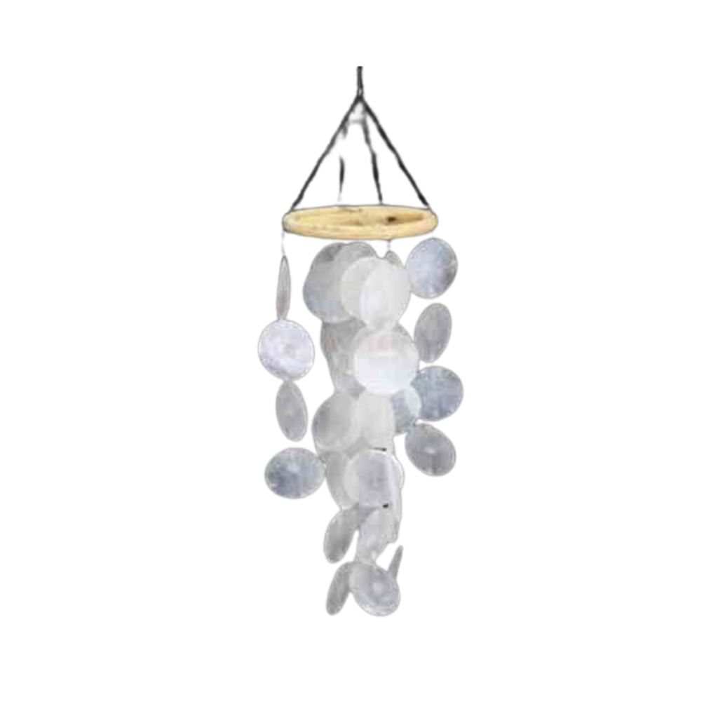Van der Leeden Windgong Schelpen Wit 12 x 35 cm