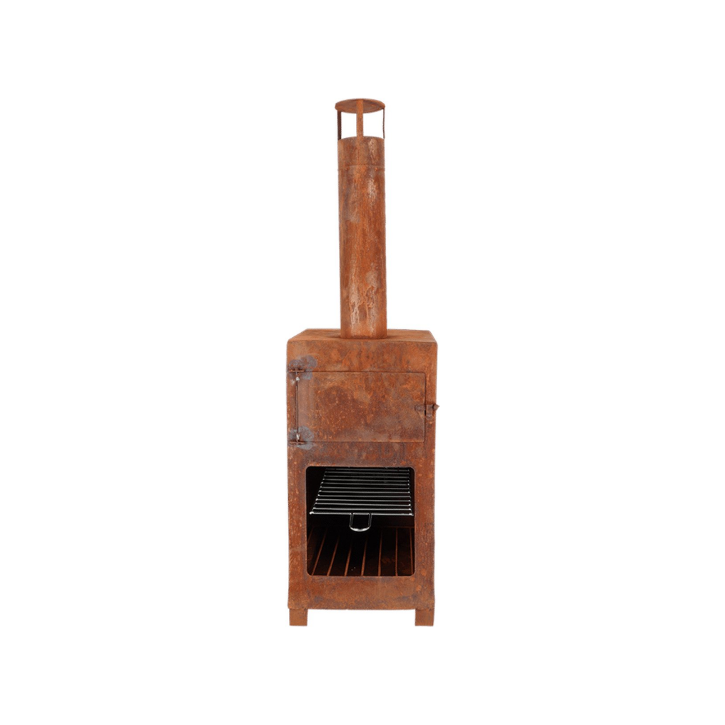 Esschert Design Terraskachel met pizzaoven Roest 38.9 x 39.9 x 140.5 cm