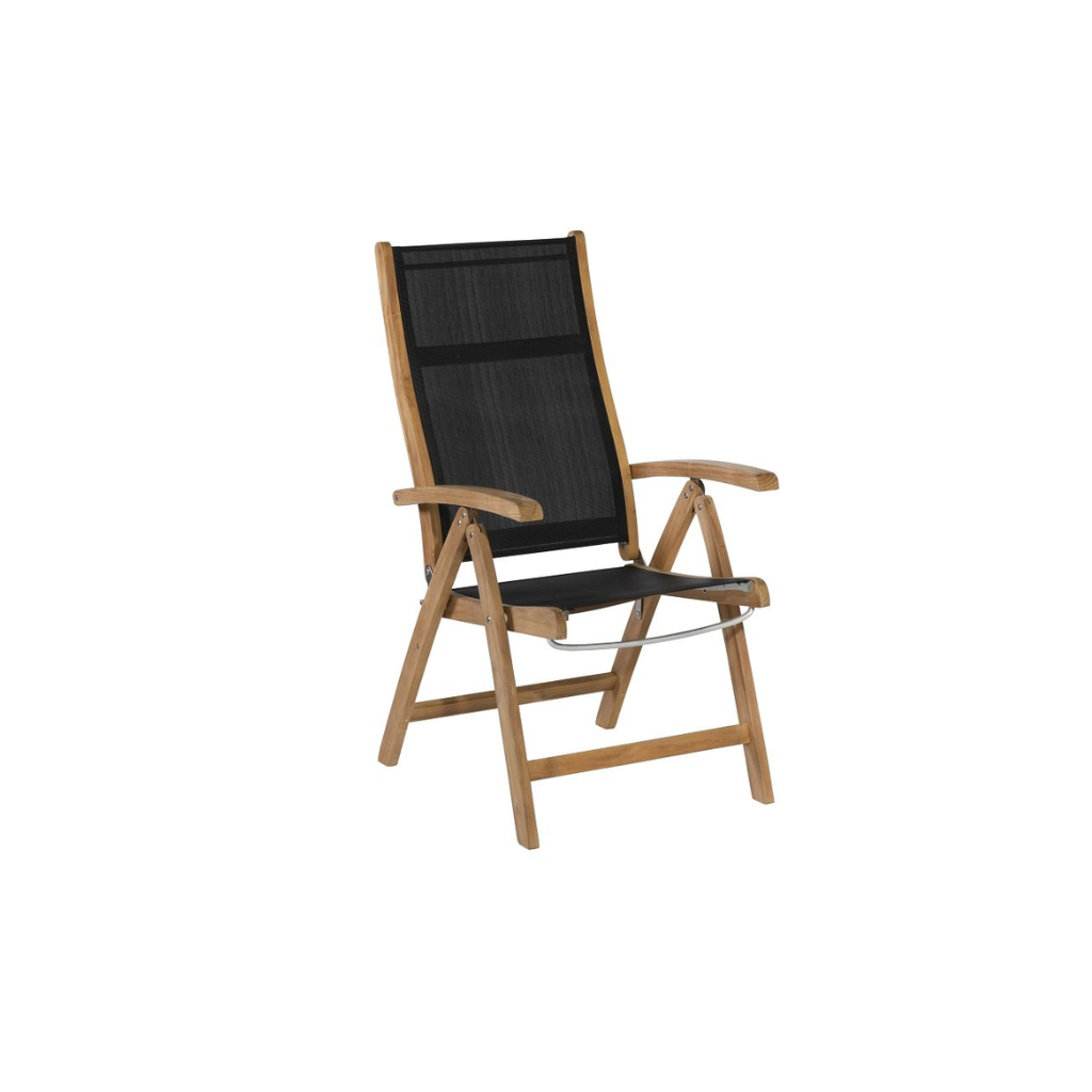 Exotan Verstelbare Tuinstoel Caldo Zwart 59 x 65 x 107 cm